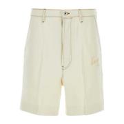 Ivory Denim Bermuda Shorts