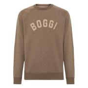 Crew Neck Jumper i en blanding af bomuld, uld og cashmere