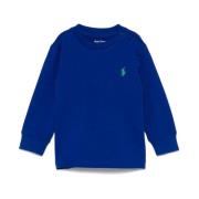 Blå Jersey Crew Neck Polo Shirt