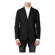 Sort Knappelukning Revers Blazer