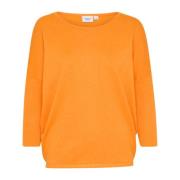 Apricot Melange R-Neck Pullover Sweater