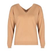 Elegant V-Neck Sweater med Krystaller