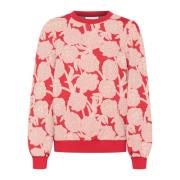 Equestrian Red Puff Sleeve Sweater