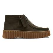 Grøn Nubuck Afslappede Sneakers