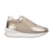 Skinnende læder platform sneakers