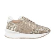 Skinnende læder platform sneakers