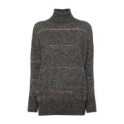 Pailletbesat højhalset sweater