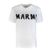 Hvid T-shirt med frontlogo print