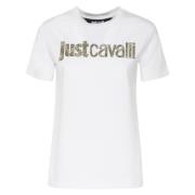 Hvid Bomulds T-shirt med Logo