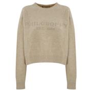 Logo Broderet Sweater Ivory