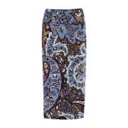 Blomstret Paisley Sheath Nederdel