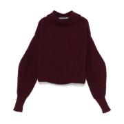 Bordeaux Ribstrikket Sweater