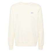 Hvid sweater med logo patch