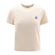 Broderet Bomuld Crew-neck T-shirt