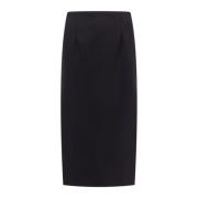 Virgin Wool Longuette Skirt med Slids