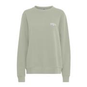 Grøn Sweatshirt med Broderet Detalje