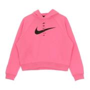 Pink Glow/Black Swoosh Hoodie