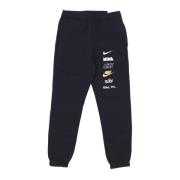 Sort Fleece Sweatpants Club+ med flere logoer