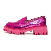 Chunky Platform Loafers - Fuchsia