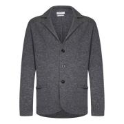 Grå Strik Blazer-Stil Cardigan AW24