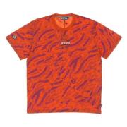 Sci-fi Orange Tee med Octopus Print