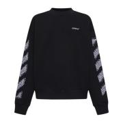 Sort Skater-Fit Sweatshirt med Pixel Diag