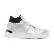 Sølv Patent High Top Sneakers