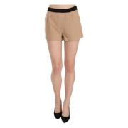 Elegant Beige Mini-Shorts med Medium Talje