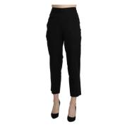 Elegant High-Waisted Cropped Pants