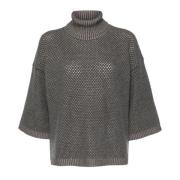 Grå Uldblandet Turtleneck Sweater