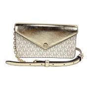 Pale Gold Flap Clutch Crossbody Taske