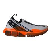 Sort Hvid Orange Slip On Sneakers