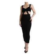 Sort Bodycon Midi Kjole