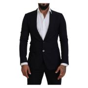 Elegant sort enkeltknap blazer