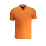 Kontrast Polo Shirt med Logo Broderi