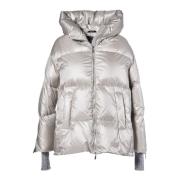 Down jacket in light grey nylon