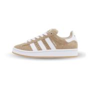 Retro Campus Sneaker i Beige Ruskind