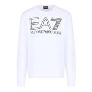 Hvid Crewneck Sweatshirt med Frontlogo