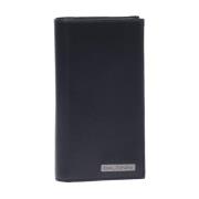 Document holder in black palmellato leather