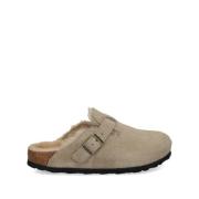 Shearling Beige Sandaler Slip-On Stil