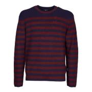 Stribet Strik Burgundy Sweater