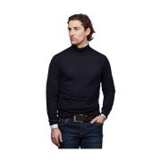 Merinould Polo Sweater - Marineblå