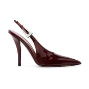 Spidse slingback-pumps i Pinot Noir