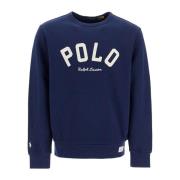 Broderet Crewneck Sweatshirt med Logo Patch