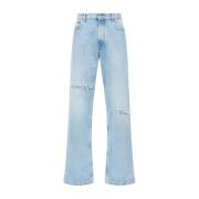 Klar Blå Distressed Denim Jeans