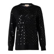 Sort Paliet Pullover Sweater