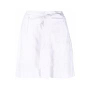 Hvid Linned Shorts Casual Stil