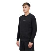 Sort Crewneck Sweater Logo Bryst