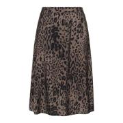 Leopard Print A-line Nederdel