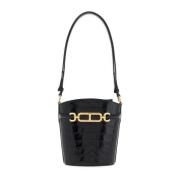 Glossy Crocodile Mini Bucket Taske